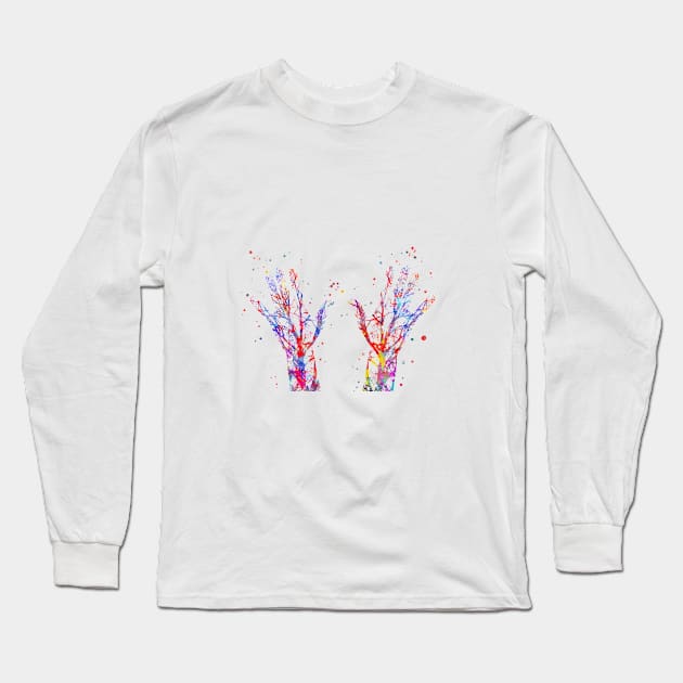 Human blood vessels Long Sleeve T-Shirt by RosaliArt